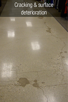 Concrete flooring cracks and deterioration