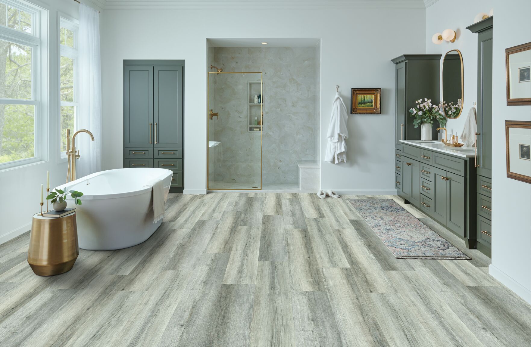 Luxury Vinyl Plank Flooring Dark Gray Rigid Core