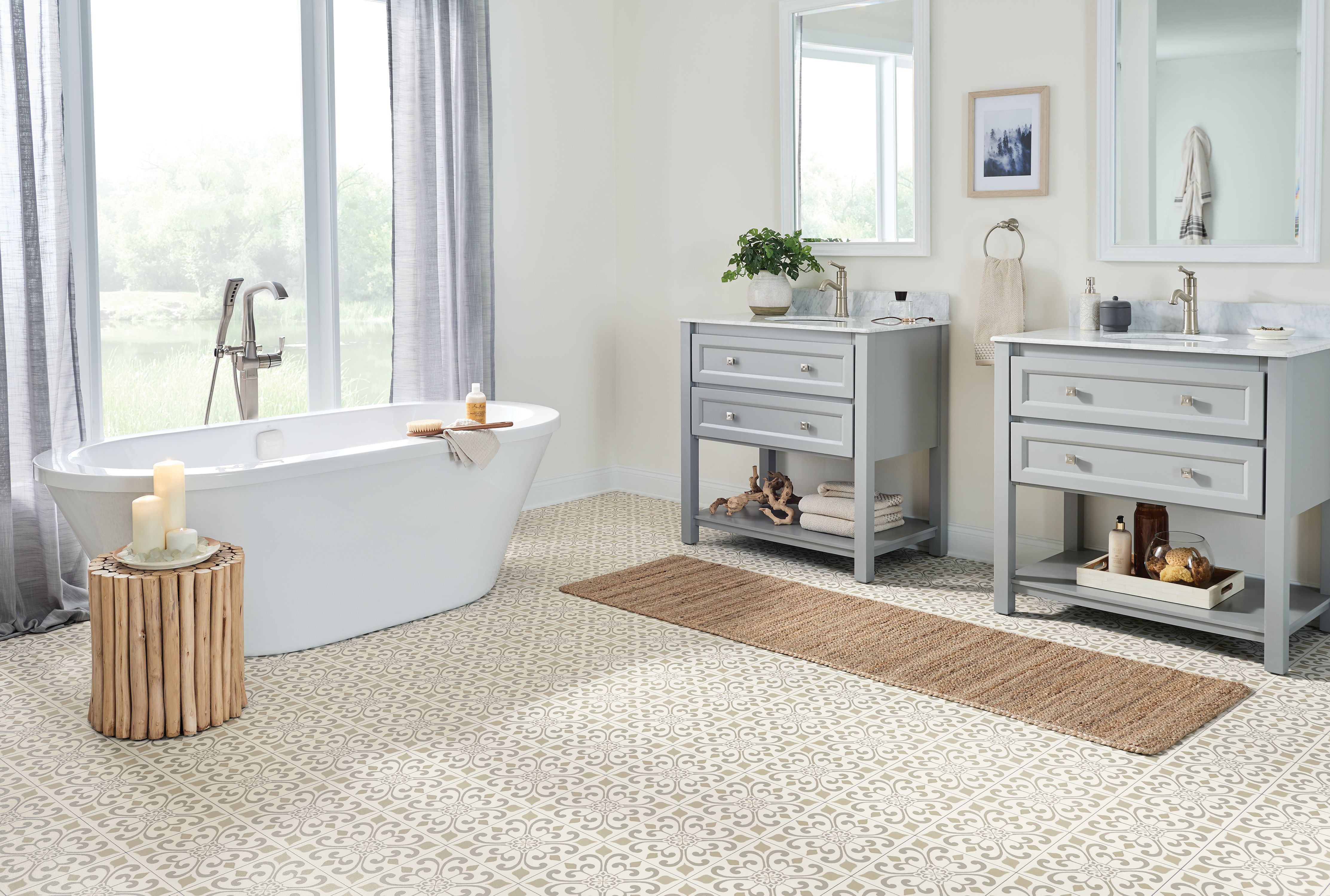 CushionStep Crème Vinyl Sheet B3381