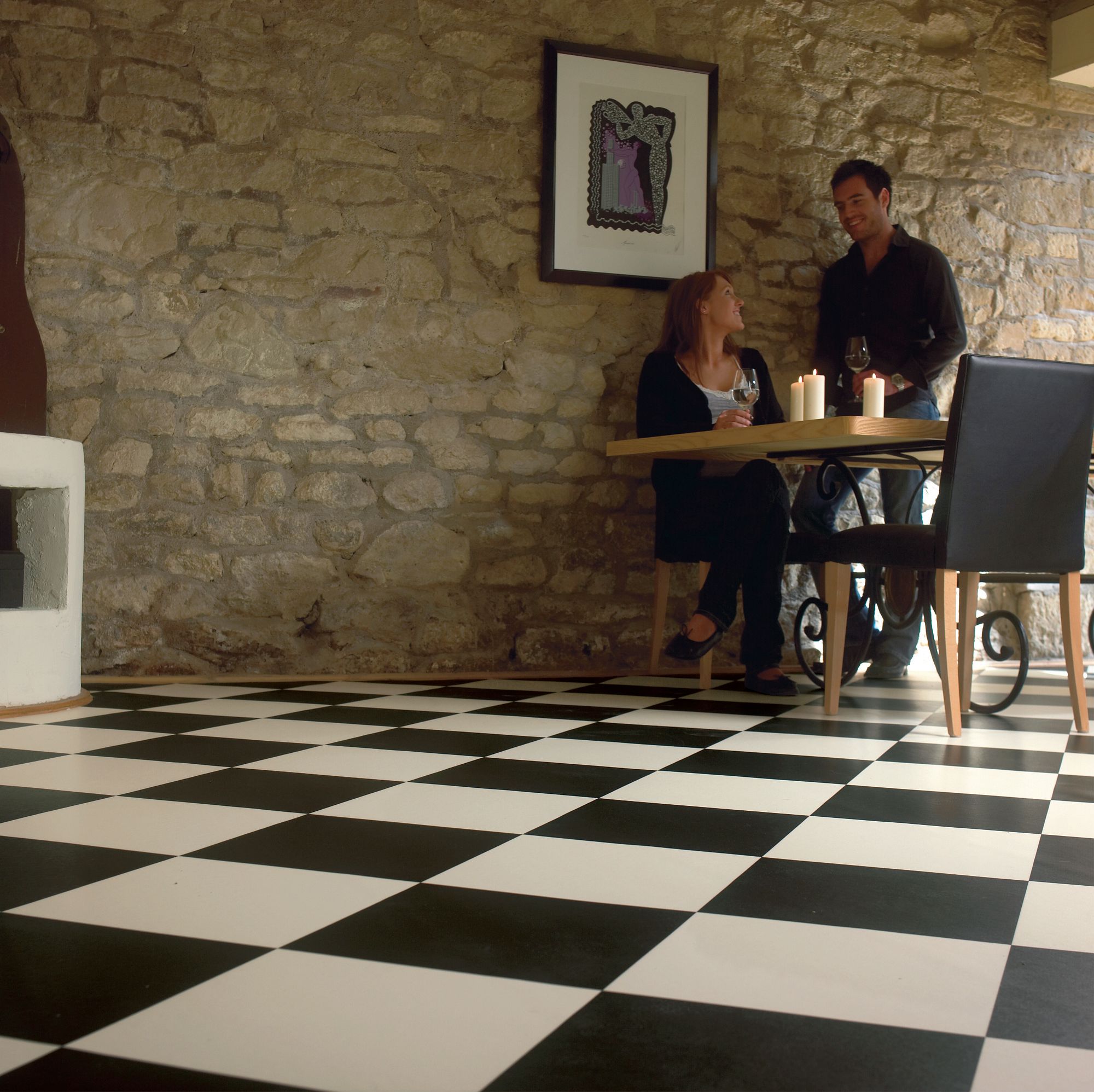 CushionStep Black/White Vinyl Sheet B3130